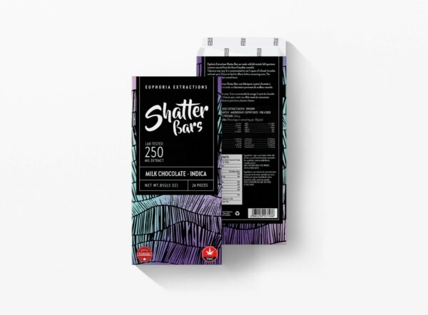 Euphoria Extractions – 500mg Shatter Bar – Milk Chocolate (Sativa) | The Healing Co Canada