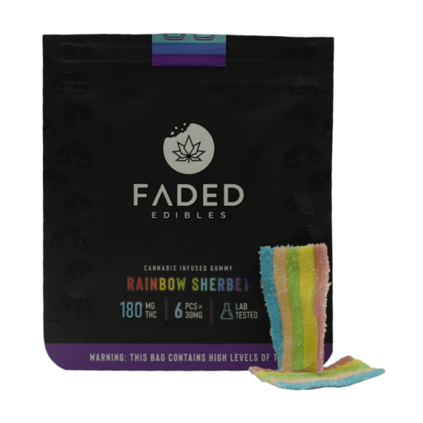 Faded Edibles – Rainbow Sherbet – 180mg | The Healing Co Canada