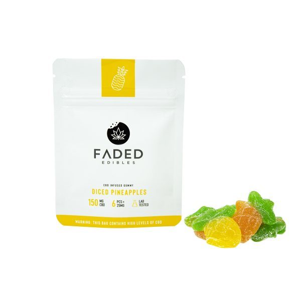 Faded Edibles – CBD 150mg Diced Pineapples | The Healing Co Canada