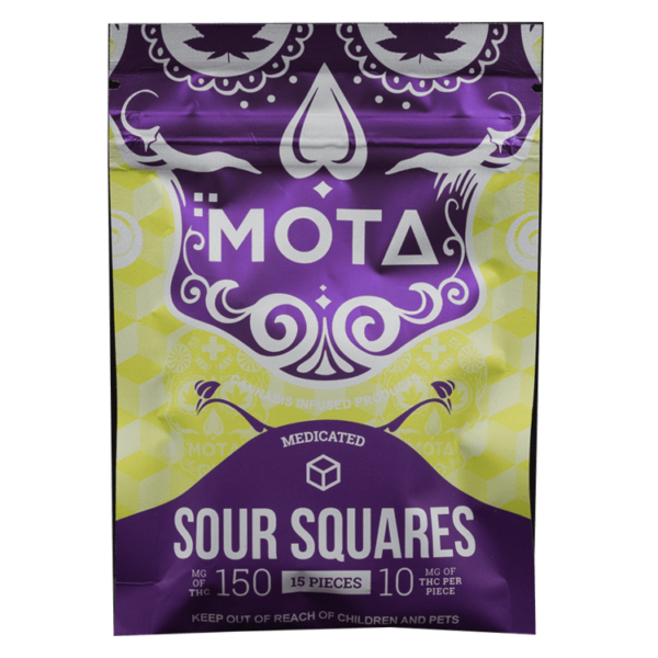 MOTA Edibles – Sour Squares – 150mg THC | The Healing Co Canada