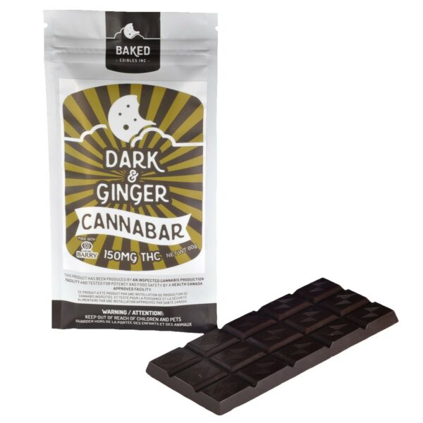 Baked Edibles – Chocolate Bar – Dark & Ginger 150mg THC | The Healing Co Canada