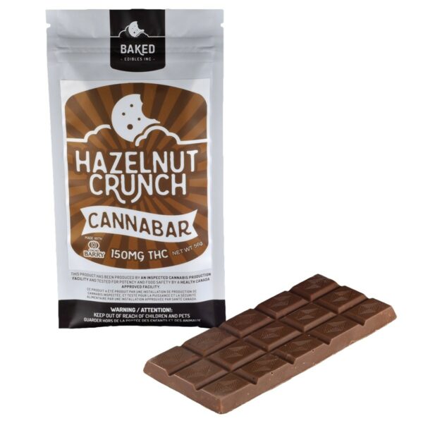 Baked Edibles – Chocolate Bar – Hazelnut Crunch 150mg THC | The Healing Co Canada