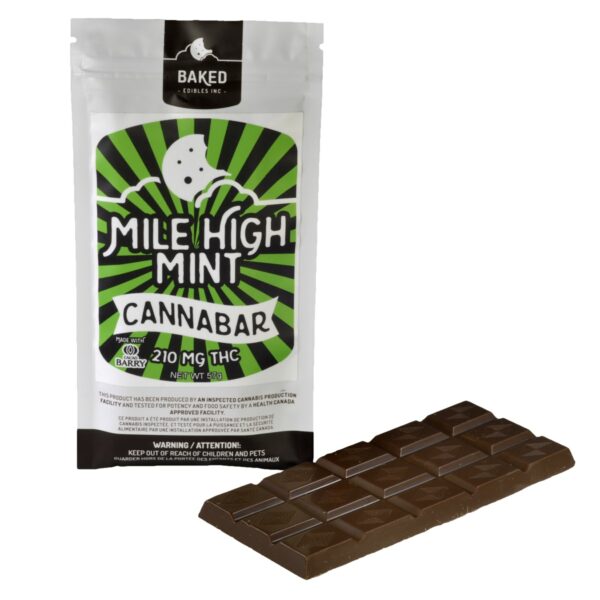 Baked Edibles – Mile High Mint Cannabar 210mg THC | The Healing Co Canada