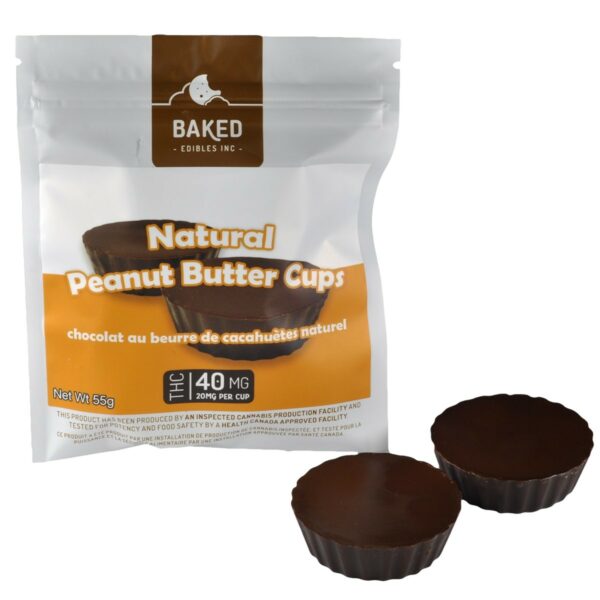 Baked Edibles – Chocolate Mini Peanut Butter Cups 40mg THC | The Healing Co Canada