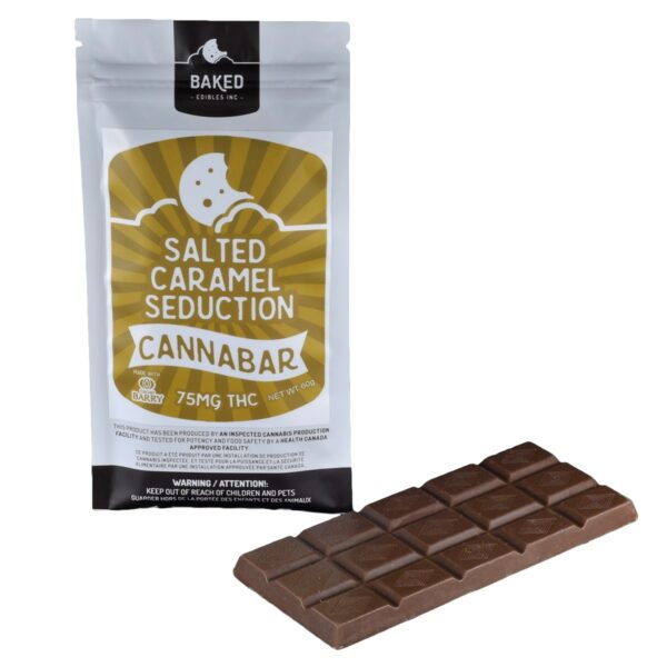 Baked Edibles – Chocolate Bar – Salted Caramel Seduction 75mg THC | The Healing Co Canada