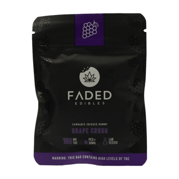 Faded Edibles – Grape Crush – 180mg | The Healing Co Canada