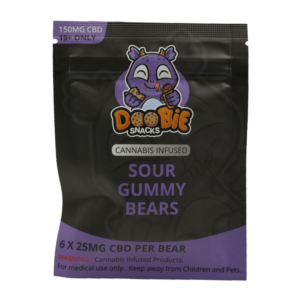 Doobie Snacks – CBD Sour Gummy Bears – 150mg CBD | The Healing Co Canada