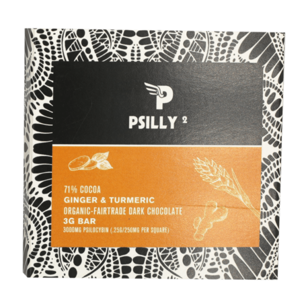 Psilly – Dark Chocolate Bar – Ginger & Turmeric | The Healing Co Canada