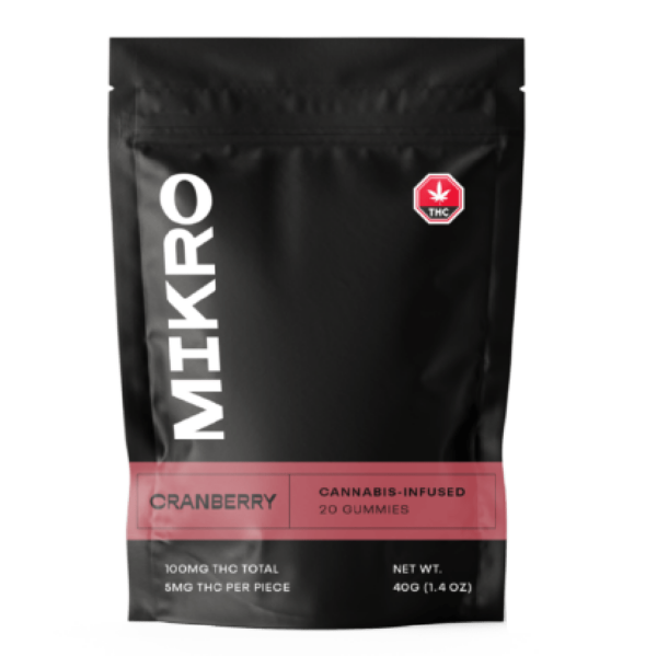 Mikro – THC Gummies – 100mg THC – Cranberry | The Healing Co Canada