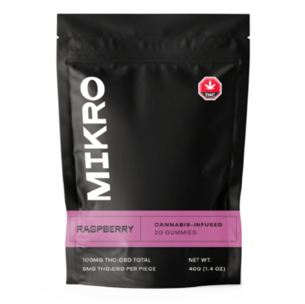 Mikro – 1:1 THC/CBD Gummies – 100mg – Raspberry | The Healing Co Canada