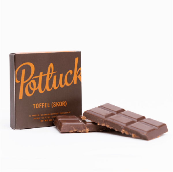 Potluck – Infused Chocolate – Toffee (Skor) – 300mg THC | The Healing Co Canada