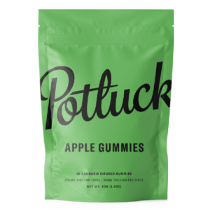 Potluck Extracts – Apple Gummies (1:1) – 100mg THC / 100mg CBD | The Healing Co Canada