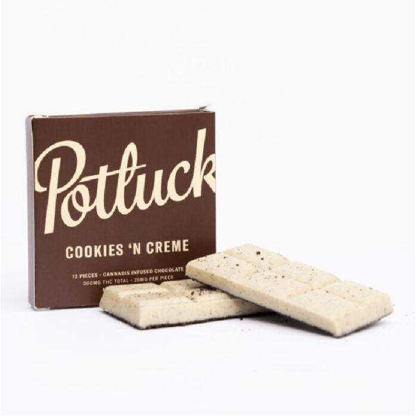 Potluck – Infused Chocolate – Cookies & Cream – 300mg THC | The Healing Co Canada